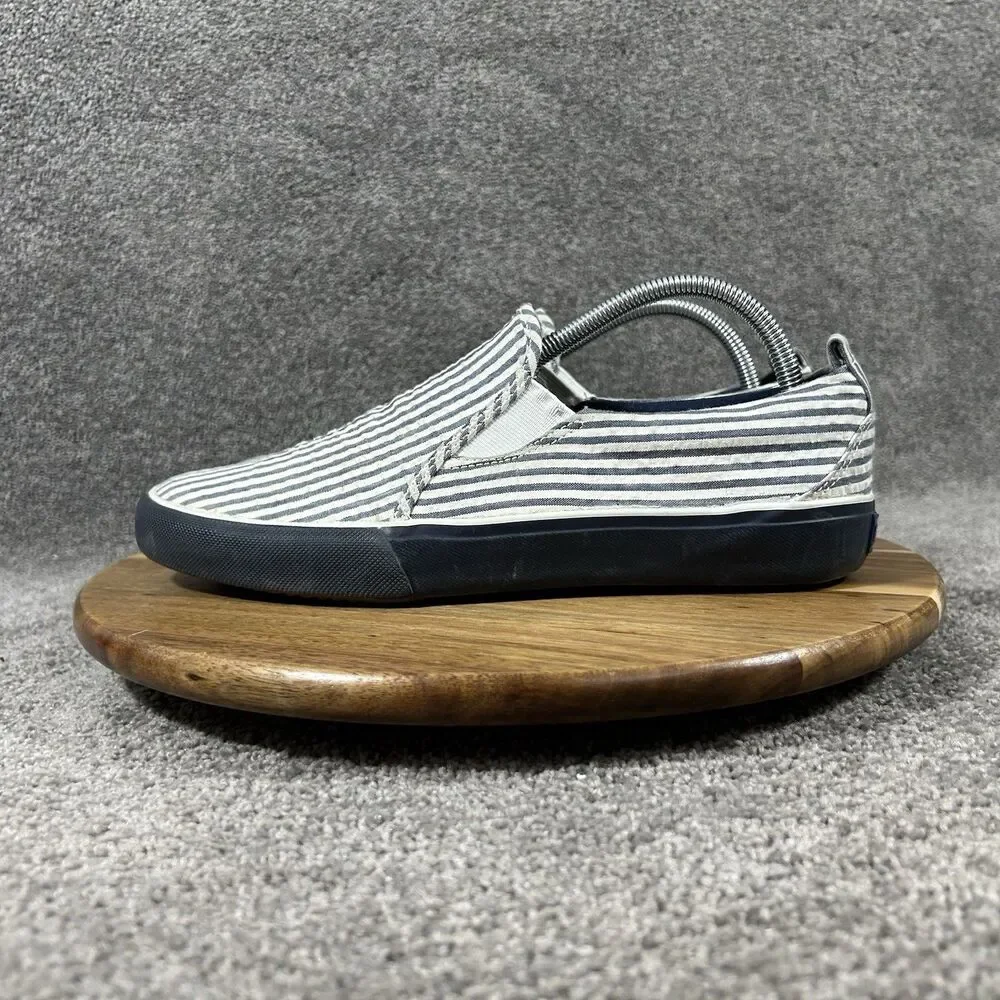 Keds x Brooks Brothers Men’s Size 8.5 Navy Searsucker Striped Slip-On Shoes Used